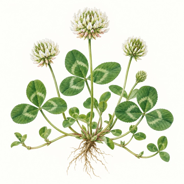 Jetel plazivý (Trifolium repens)