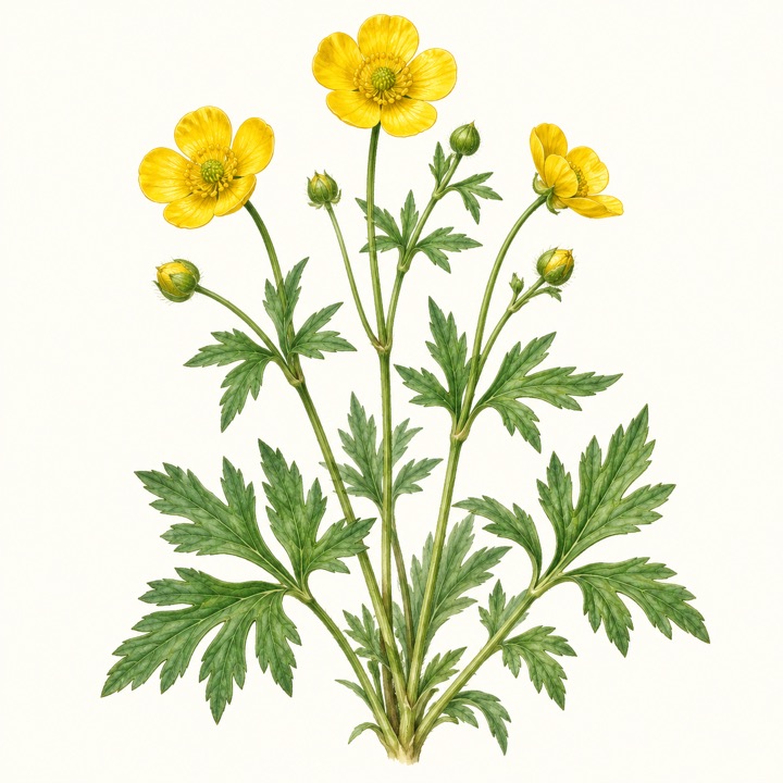 Pryskyřník prudký (Ranunculus acris)